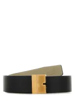 Burberry Black Leather Reversible Belt