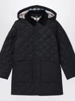 Burberry Kids' Piumino Con Check In Black