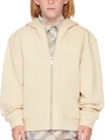 Burberry Kids Beige Ekd Zip Hoodie In Pampas