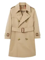 Burberry Kids Trench In Brown