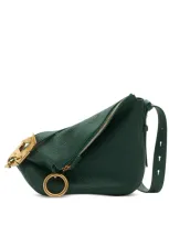 Burberry Small Knight Leather Shoulder Bag In Green