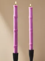 By Anthropologie Bamboo Taper Candles, Set Of 2 In Pink