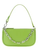 By Far Mini Rachel Leather Shoulder Bag In Green