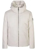 Calvin Klein Logo-appliqué Puffer Jacket In White