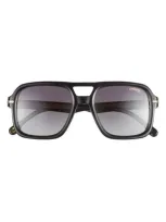 Carrera Eyewear 55mm Square Polarized Sunglasses In Black Crystal/grey Sf Polar