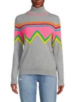 Chinti & Parker Intarsia Wool And Cashmere-blend Turtleneck Sweater In Grey Multi