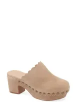 Chocolat Blu Gareth Platform Mule In Latte Suede-shearling