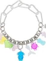 Chopova Lowena Silver Toy Box Necklace In Multi