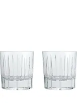 Christofle Set Of 2 Iriana Crystal Double Old Fashioned Glasses In Silver