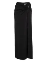 Christopher Esber Ruched Orbit Split Skirt In Black