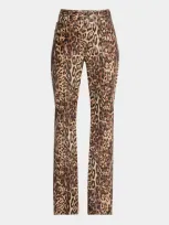 Cinq À Sept Leopard Faux Leather Pants In Black Sahara