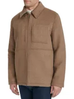 Cole Haan Men's Heather Wool Blend Shacket In Mushroom