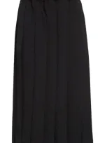 Comme Des Garcons Girl Comme Des Garçons Girl Pleated Wool Gabardine Skirt In Black