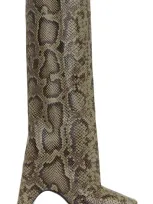 Coperni 100mm Snake-print Bridge Boots In Green