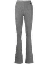 Courrèges Flared Knitted Trousers In Grey