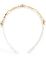 David Charles Kids' Embellished Floral Headband In Ivory