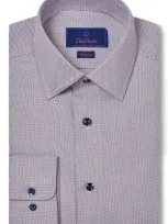 David Donahue Regular Fit Micro Dobby Cotton Dress Shirt In Blue/merl