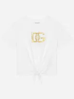 Dolce & Gabbana Kids' Jersey T-shirt With Dg Logo In White