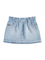 Dolce & Gabbana Kids' Logo Denim Skirt In Blue