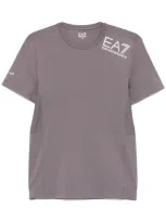 Ea7 Raised-logo T-shirt In Grey