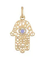 Eden Presley Tanzanite & Diamond Hamsa Pendant In Tanzanite/white Diamond