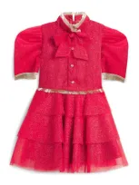 Eirene Kids' Tulle Glittered Dress In Red