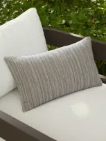 Elaine Smith Luxe Stripe Outdoor Lumbar Pillow In Pewter