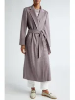 Eleventy Virgin Wool Felt Belted Coat In Viola