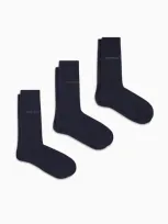 Emporio Armani 3er-pack Socken Mit Jacquard-logo In Blue