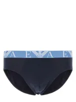 Emporio Armani Blue Stretch Cotton Brief Set