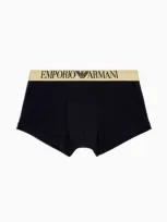 Emporio Armani Eng Anliegende Boxershorts Mit Elastischem, Glänzendem Logobund In Black