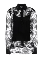 Ermanno Scervino Floral-lace Shirt In Black