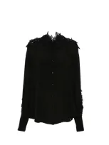 Ermanno Scervino Floral-lace Silk Shirt In Black