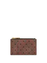 Etro Rhinestone Paisley Cardholder In Brown