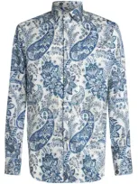 Etro Paisley-print Long-sleeve Shirt In Blue