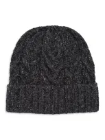 Faherty Donegal Cable Beanie In Charcoal