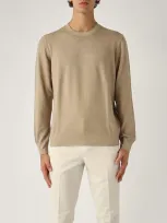 Fay Girocollo Tinta In Capo Sweater In Neutral