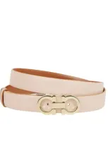 Ferragamo Gancini Buckle Reversible Belt In Pink