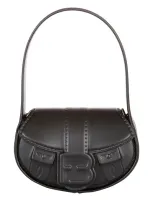 Forbitches Black Leather Mini Shoulder Bag