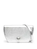 Furla Metallic-leather Cross Body Bag In Silver