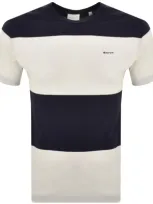 Gant Mens Short Sleeve Bar Stripe T-shirt In Navy