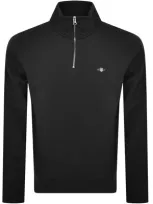 Gant Shield Logo Half Zip Sweatshirt Black