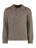 Gant Wool-blend Crew-neck Sweater In Brown