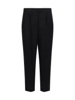 Giorgio Armani Woman Pants Black Size 14 Silk In Navy Blue