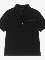 Givenchy Kids' Logo-embroidered Polo Shirt In Black