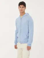 Gobi Cashmere Zipper Hoodie In Light Blue