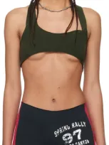 Greg Ross Khaki Racer Back Bra In Army Green