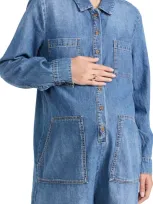 Hatch The Denim Utility Romper Indigo