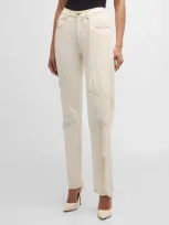 Hellessy Ash White Jeans With Cascade Fringe In Ivory