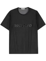 Helmut Lang Logo-appliqué Sheer T-shirt In Black